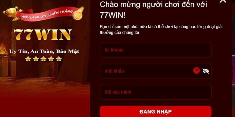 Các bước đăng nhập 77win trên giao diện website nhà cái